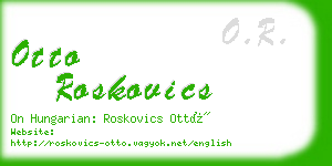 otto roskovics business card